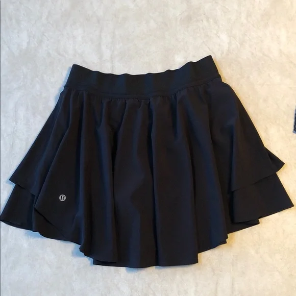 Lululemon Court Rival High Rise Tennis Skirt Lightweight Black Long Size 6 - Picture 4 of 16